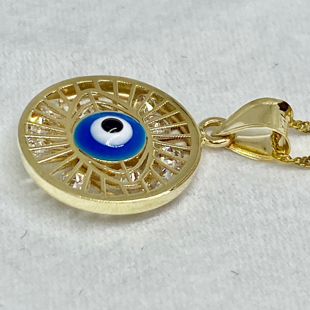Necklace pendant and chain solid gold 16 inch